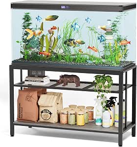 VOWNER 40-50 Gallon Fish Tank Stand - Heavy Duty Metal Aquarium Rack, 660LB Capacity, Adjustable Shelves, 36.6"L X 18.5"W X 29.5"H