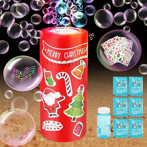 Máquina de burbujas de fuegos artificiales, efectos de música y luces para niños al aire libre o en interiores, juegos y fiestas, niños pequeños