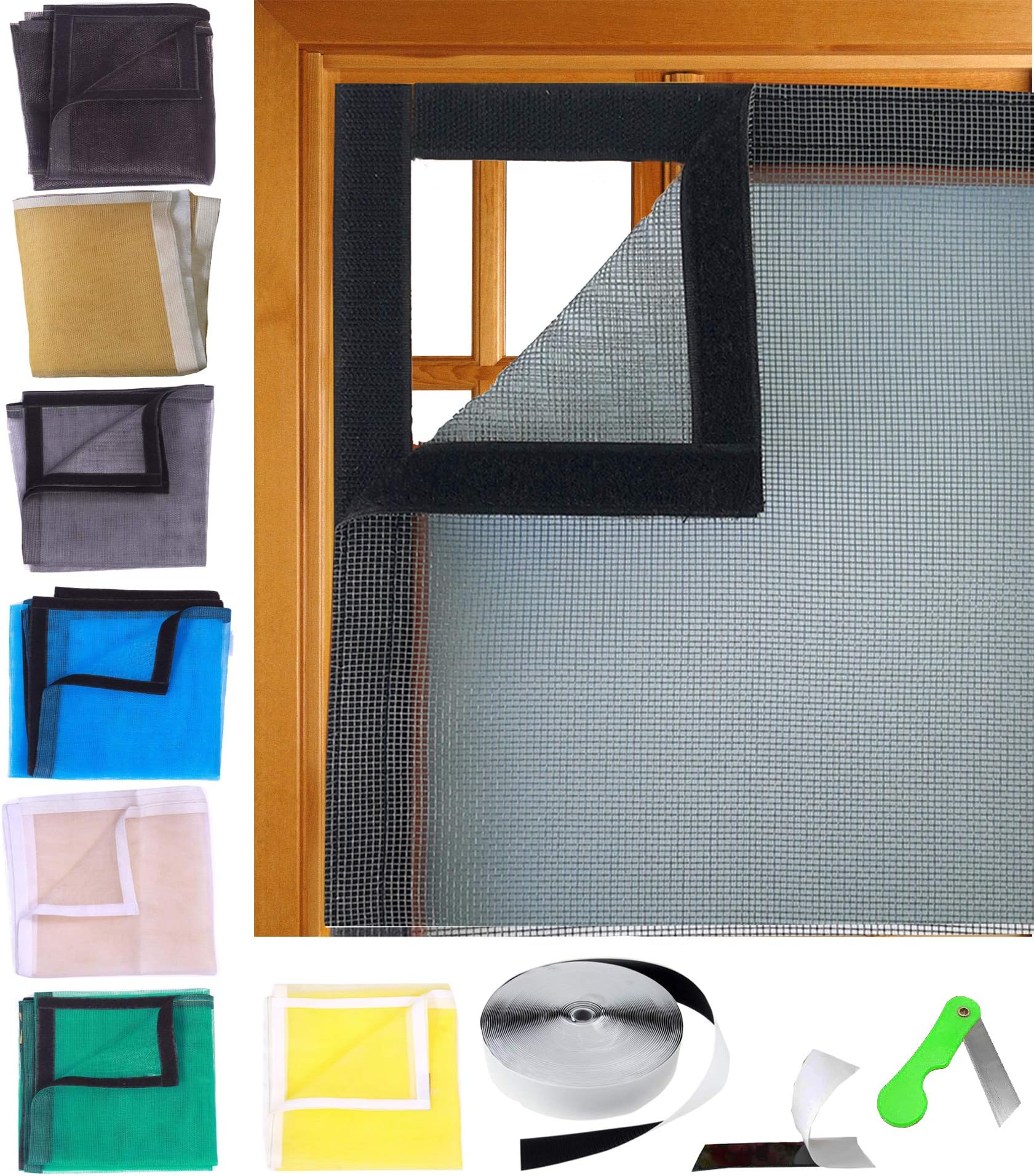 SAI PRASEEDA Mosquito Net for Window with Fiber Glass Stitched with Net - 4/3feet (120/90cm) 47/35Inches - 200GSM No:10, Grey