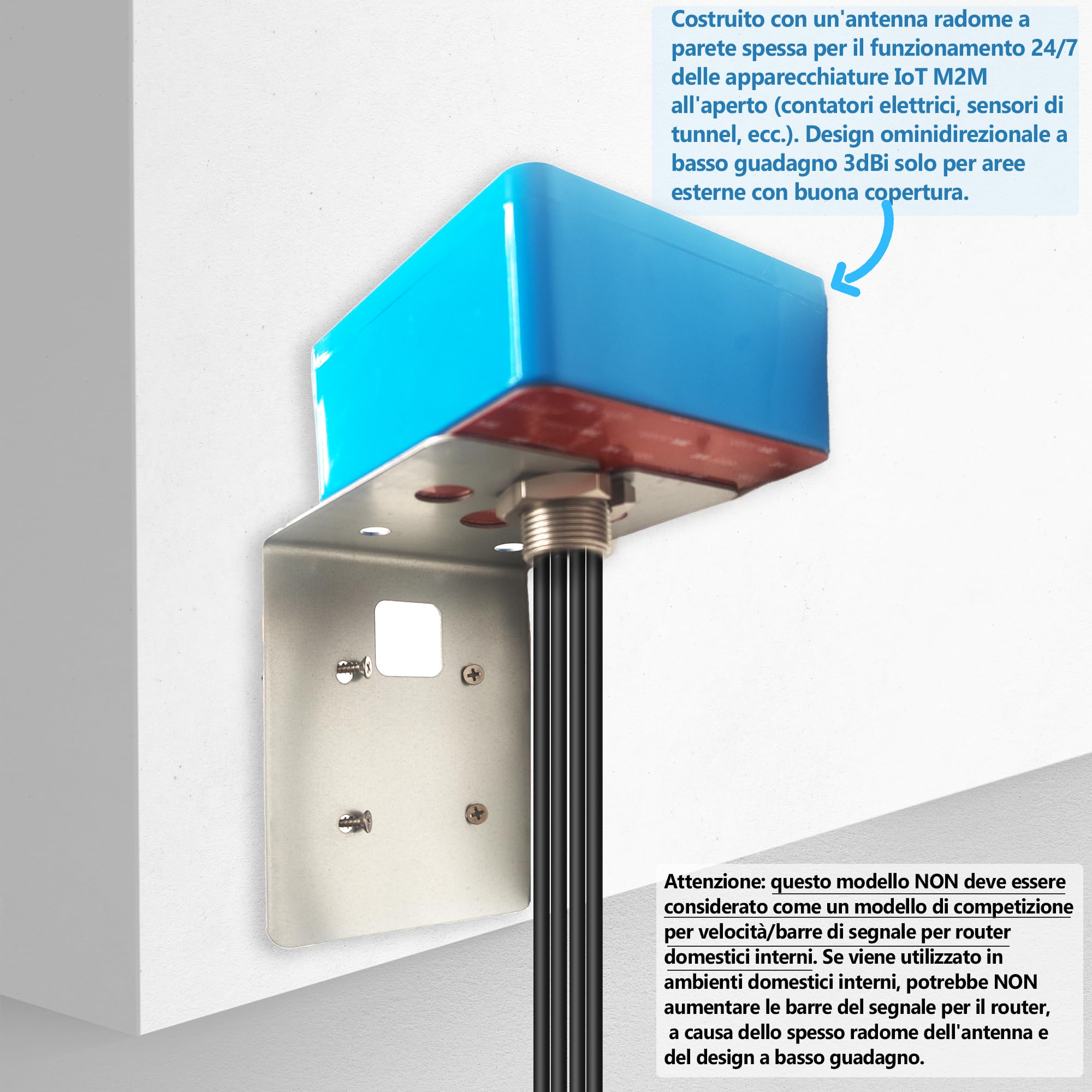 Antenna esterna Maswell 6-in-1 4X4 MIMO 5G + WiFi 7 2X2 MIMO, Basso guadagno 3dBi non adatto a gare di velocità, 700-6000 MH,con WiFi 6E, Bluetooth, WiMAX e Zigbee, SMA & RP-SMA