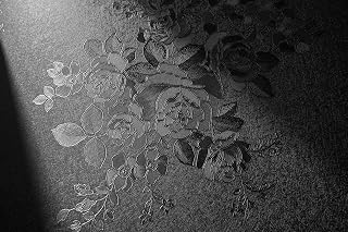 lenify Black Peel and Stick Floral Wallpaper 17.7" x 118.1" - Embossed Textured Self-Adhesive Removable Vinyl for Walls, Cabinets & Furniture