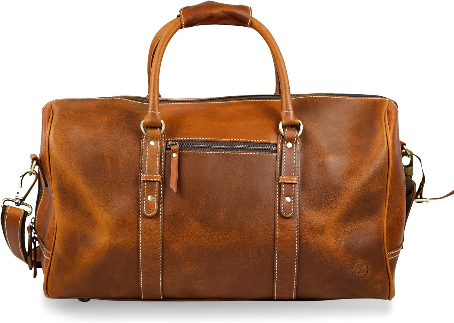 Premium Full-Grain Leather Duffle Bag for Men & Women | 20-Inch Handcrafted TSA Approved Carry-On Weekender Travel Bag with Multiple Pockets & Compartments by Northridge Leather (Tan))