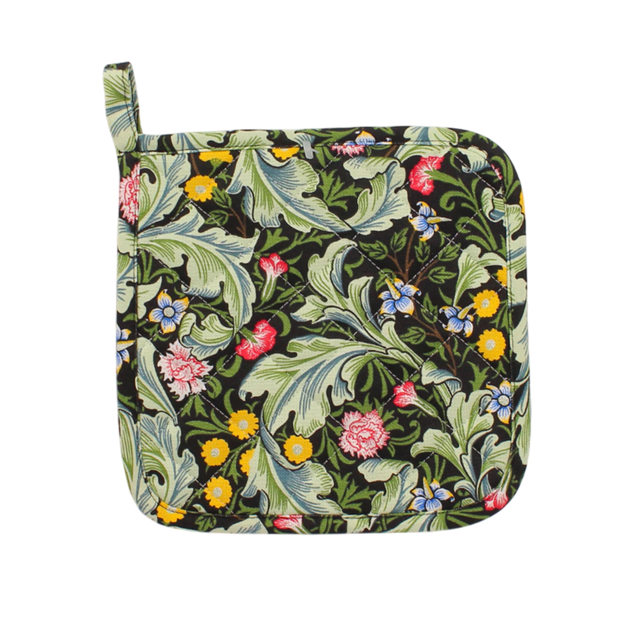 Auntie Morags Green Le Chateau William Morris Leicester Dark Pot Holder - Leaves & Flowers Kitchen Heat Protector Gifts
