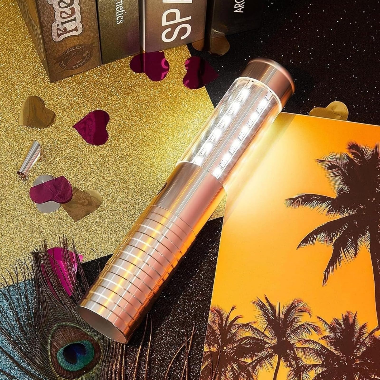 Nuovo modello - Set di 2 luci LED per bottiglia stick stroboscopico e luminosi ricaricabili per bottiglie di champagne, bar, club, feste, compleanni, matrimoni, eventi