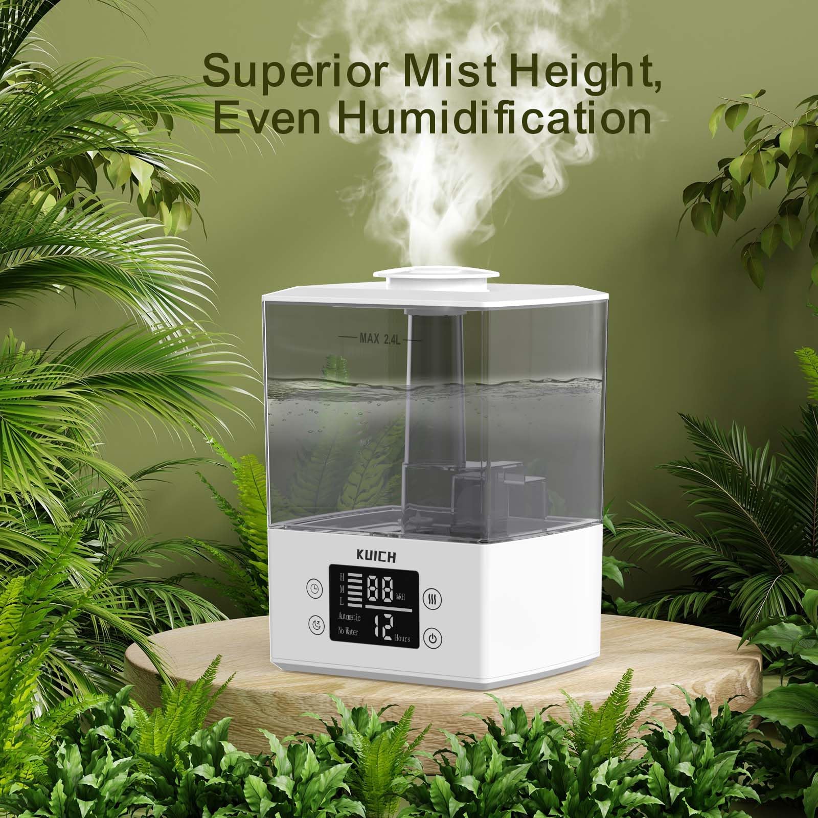Air Humidifiers for Bedroom and Baby, Home & Plants - KUICH 2.4L Cool ...