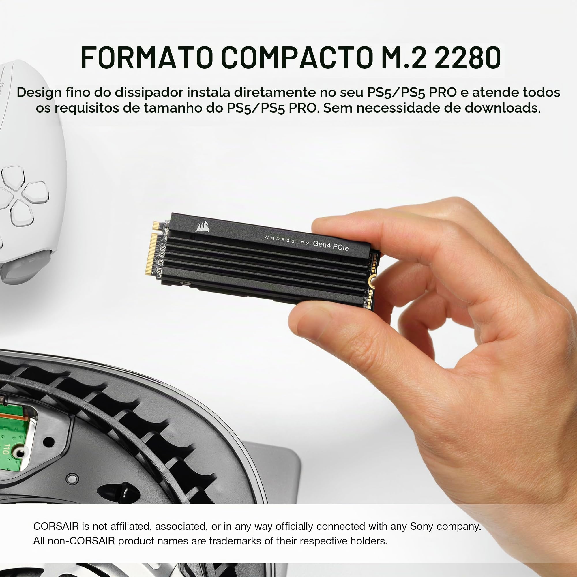 SSD Corsair MP600 PRO LPX - 1TB, M.2 NVMe, Leitura 7100MB/s