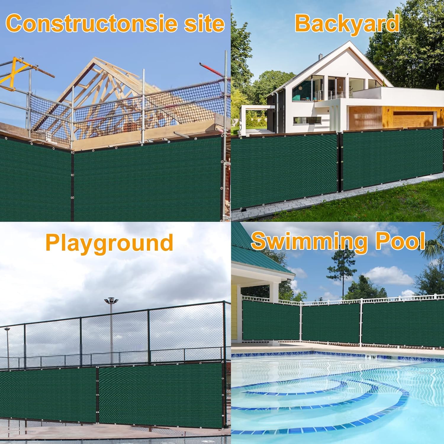 Privacy Fence Screen 3' x 17' Green Heavy Duty Fencing Mesh Shade Net Cover for Balcony Outdoor Patio Garden Backyard