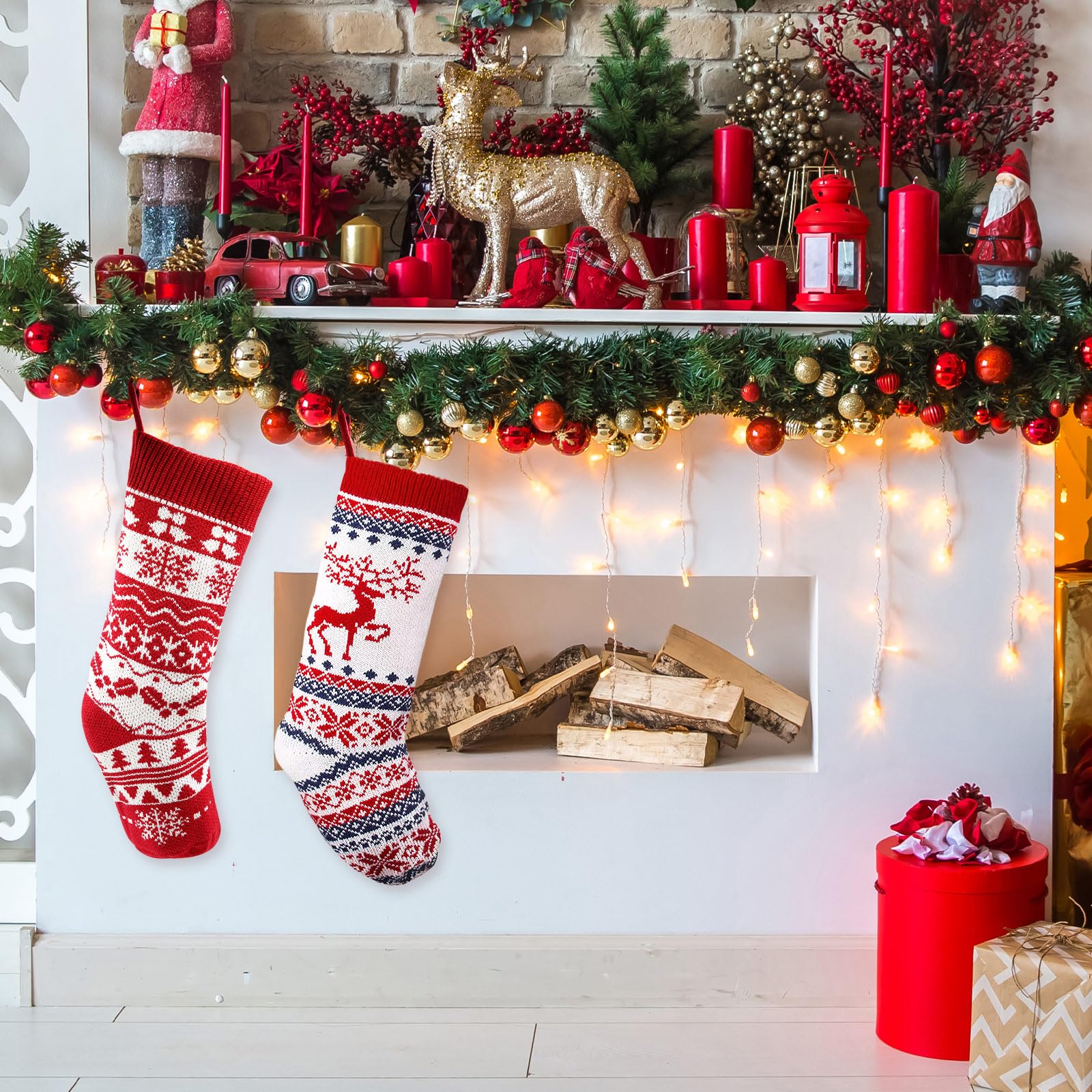 Medias Navideñas Para Colgar Calcetines Navideños Para Chimenea - Pack De 3  Botas Navideñas Para Decorar Y Llenar De Regalos Decoración Navideña 3d 27cm, image size:1600x1600
