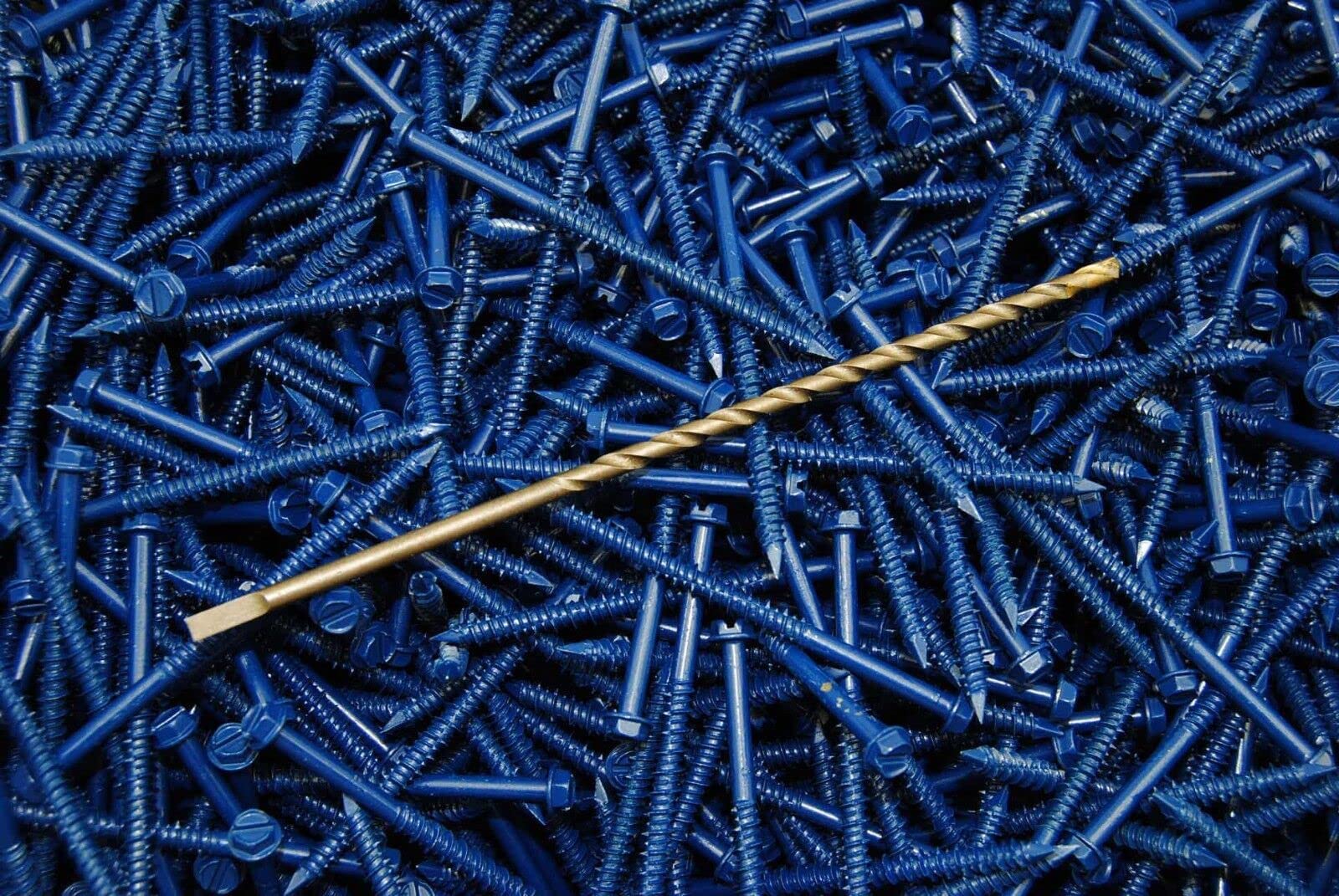 (175 pcs) Hex Washer Head 3/16 x 3-1/4 Concrete Masonry Screws Tapcon Anchor & Bit