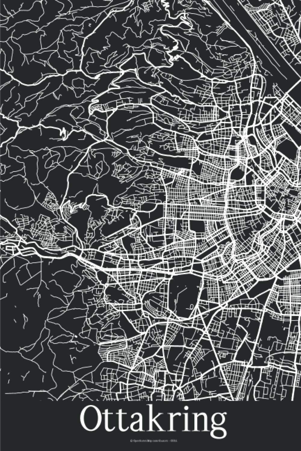 Ottakring: Journal de Voyage | 120 pages lignées | Cadeau parfait pour les amoureux de voyages | Format 15,2 x 22,9 cm | Carte Noir et Blanc | Ottakring Autriche