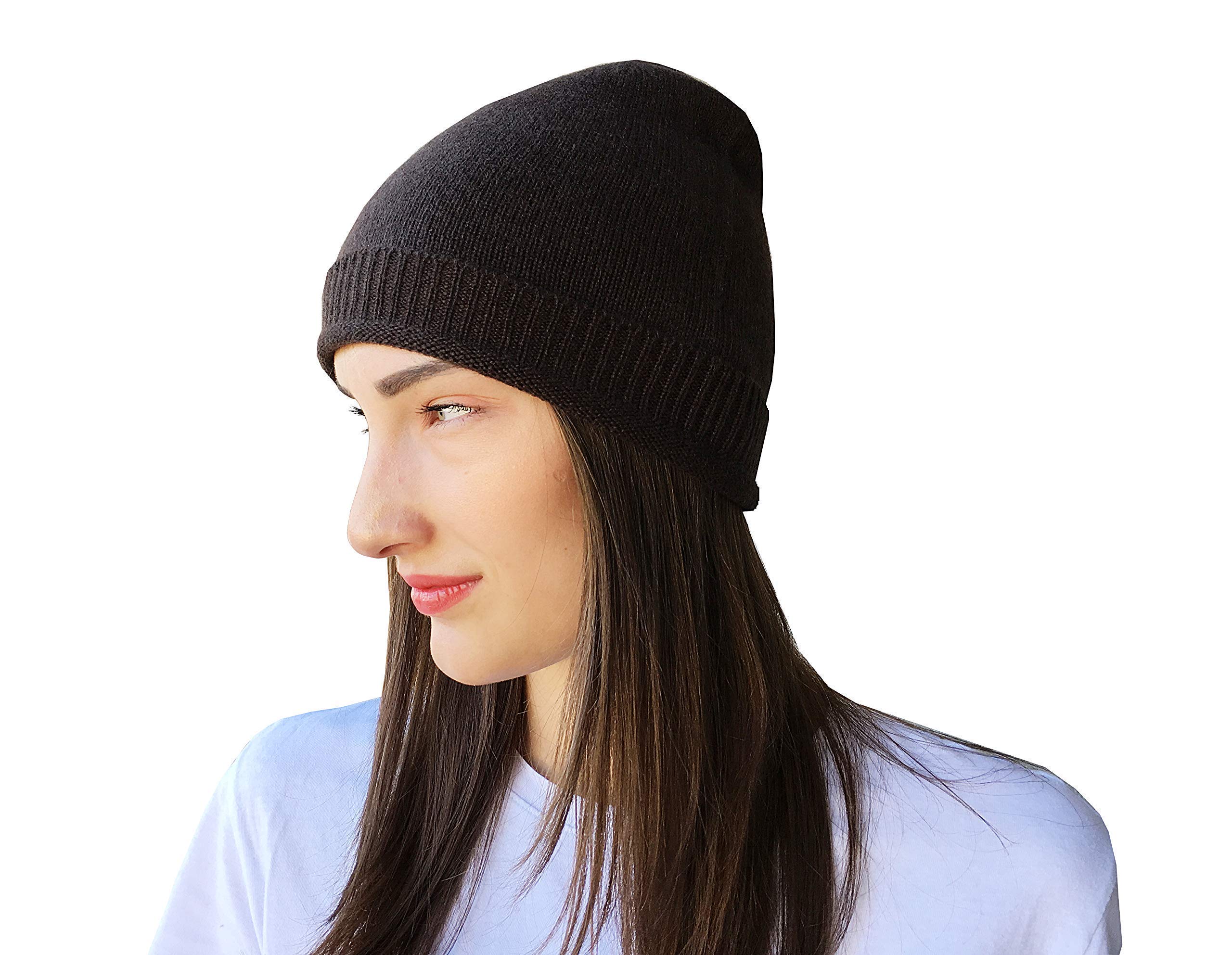 Berretto Donna Ragazza Invernale Cashmere 100% Marrone