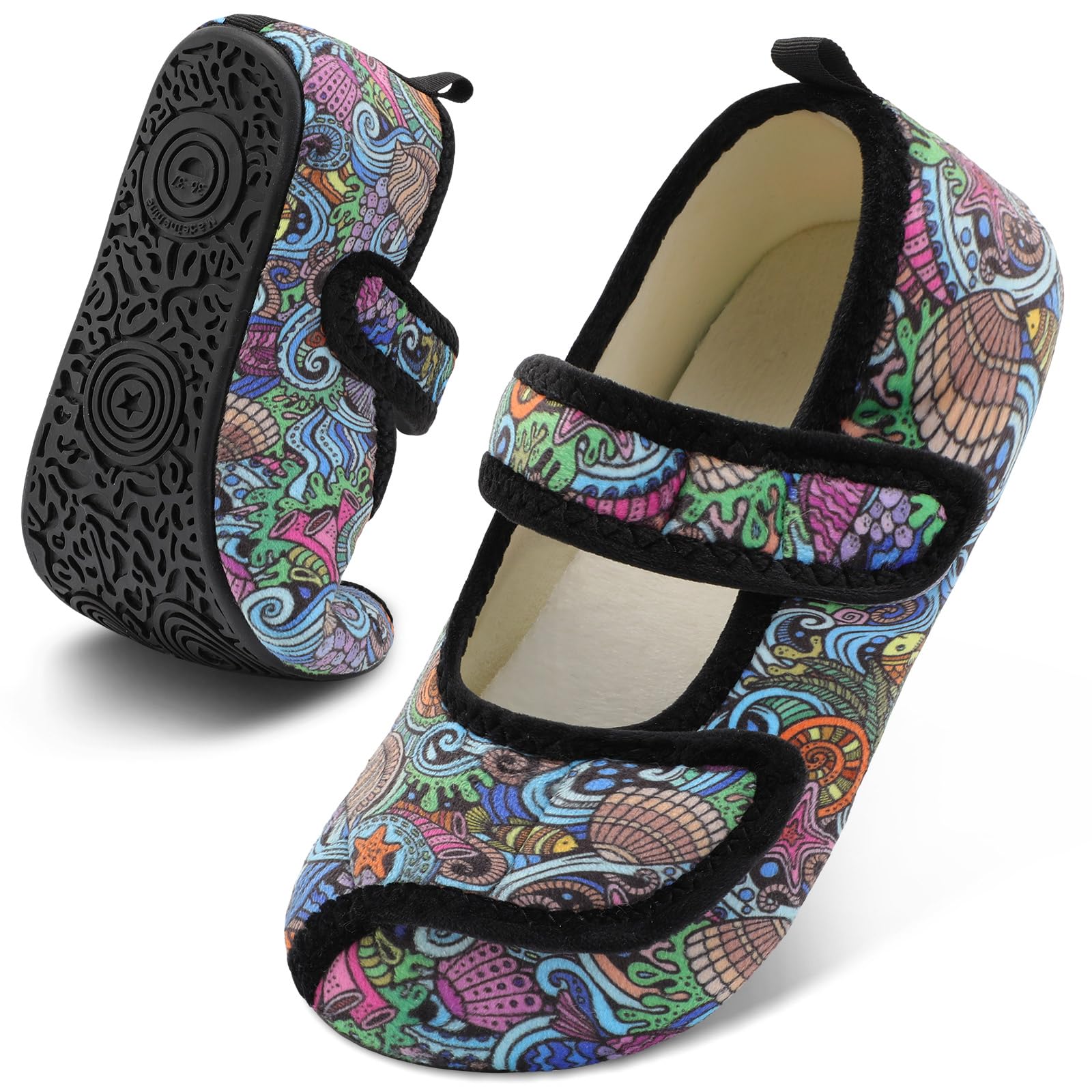 JOINFREE Womens Mens House Slippers Wide Adjustable Diabetic Slippers Cozy Barefoot Bedroom Shoes Edma Swollen Socks Slipper With