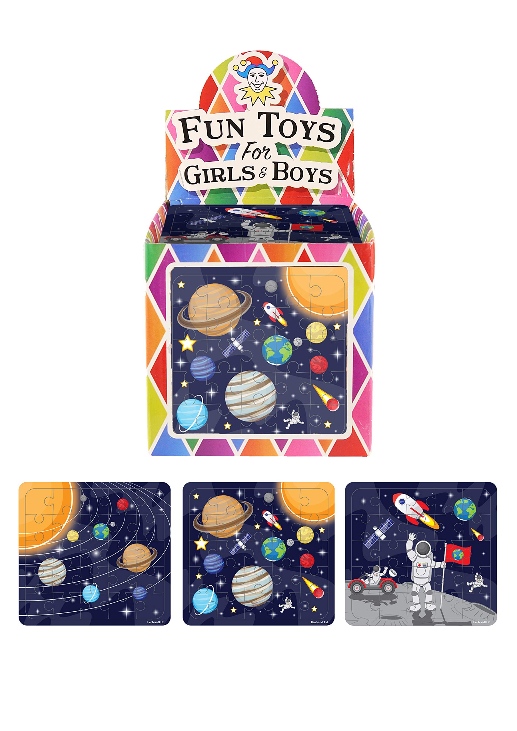 Henbrandt 10x Mini Space Jigsaw Puzzles (13x12cm) Party Favours / Loot Bag Fillers / Lucky Dip Prizes