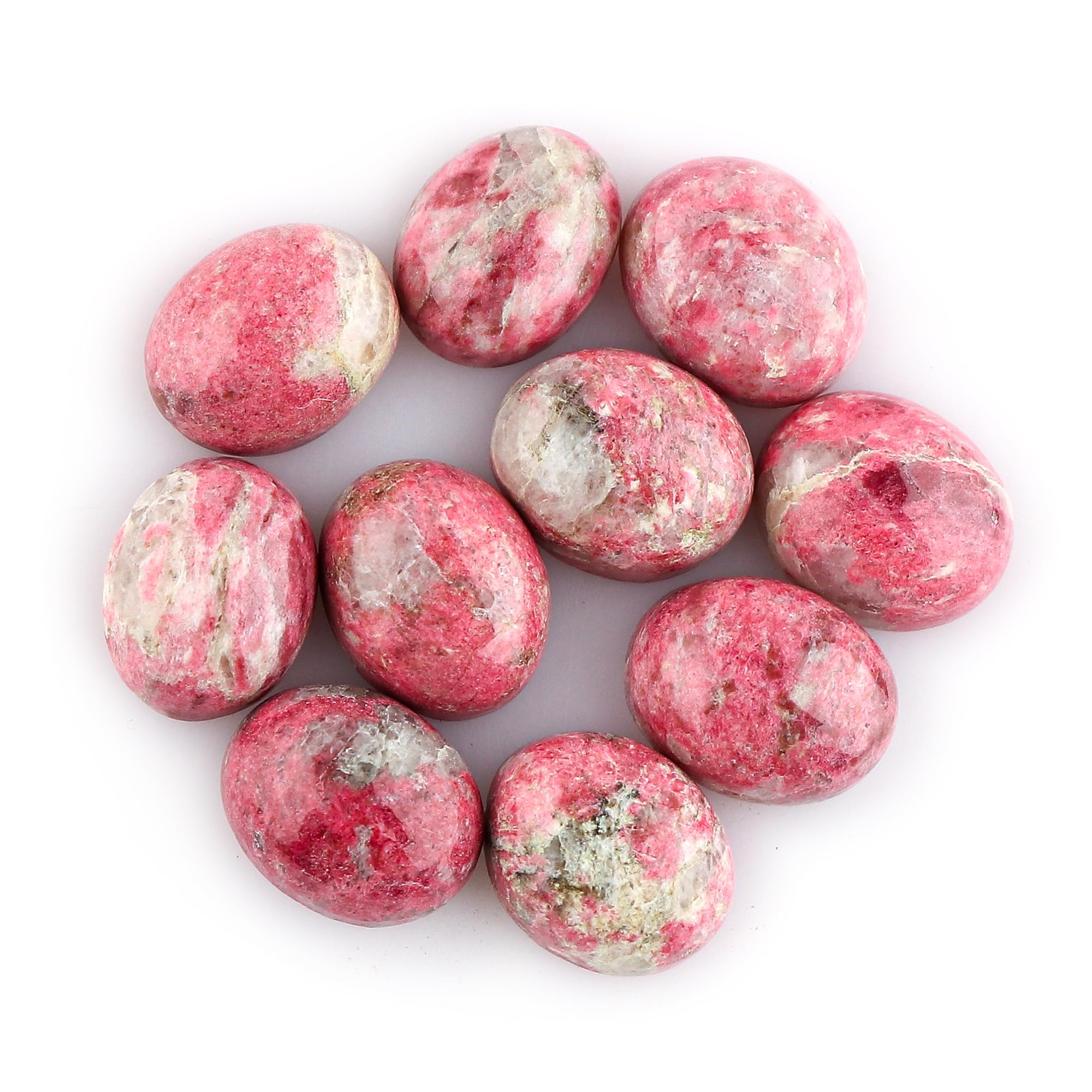 Wholesale 10pcs Natural Thulite Loose Gemstone Bulk Cabochons Jewelry Making Supply, Chakra & Healing Polished Stones, Wire Wrapping, DIY, Gem Collection