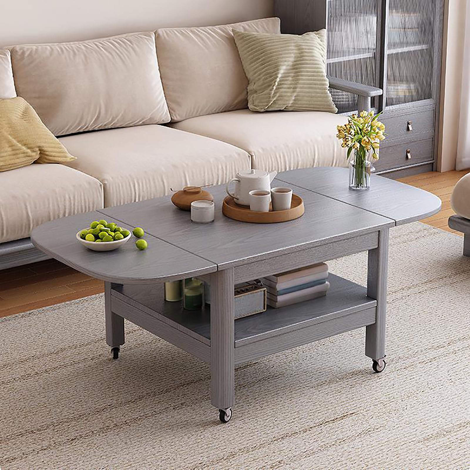Table pliante en bois massif au design épuré flexible
