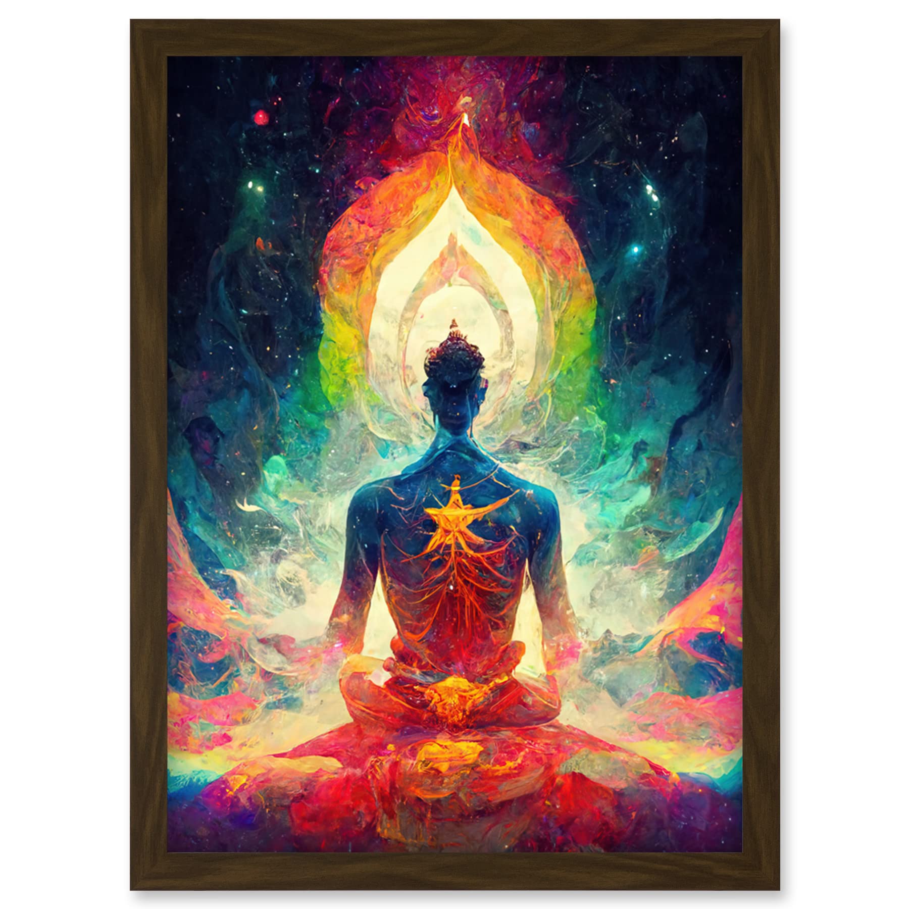 Doppelganger33 LTD Ethereal Seven Chakra Meditation Astral Artwork Framed Wall Art Print A4