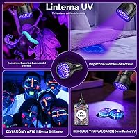 Vista 5 de Linterna de luz negra UV para detección de orina de mascotas Vansky, detector ultravioleta de 51 leds para orina de perro/gato, manchas secas