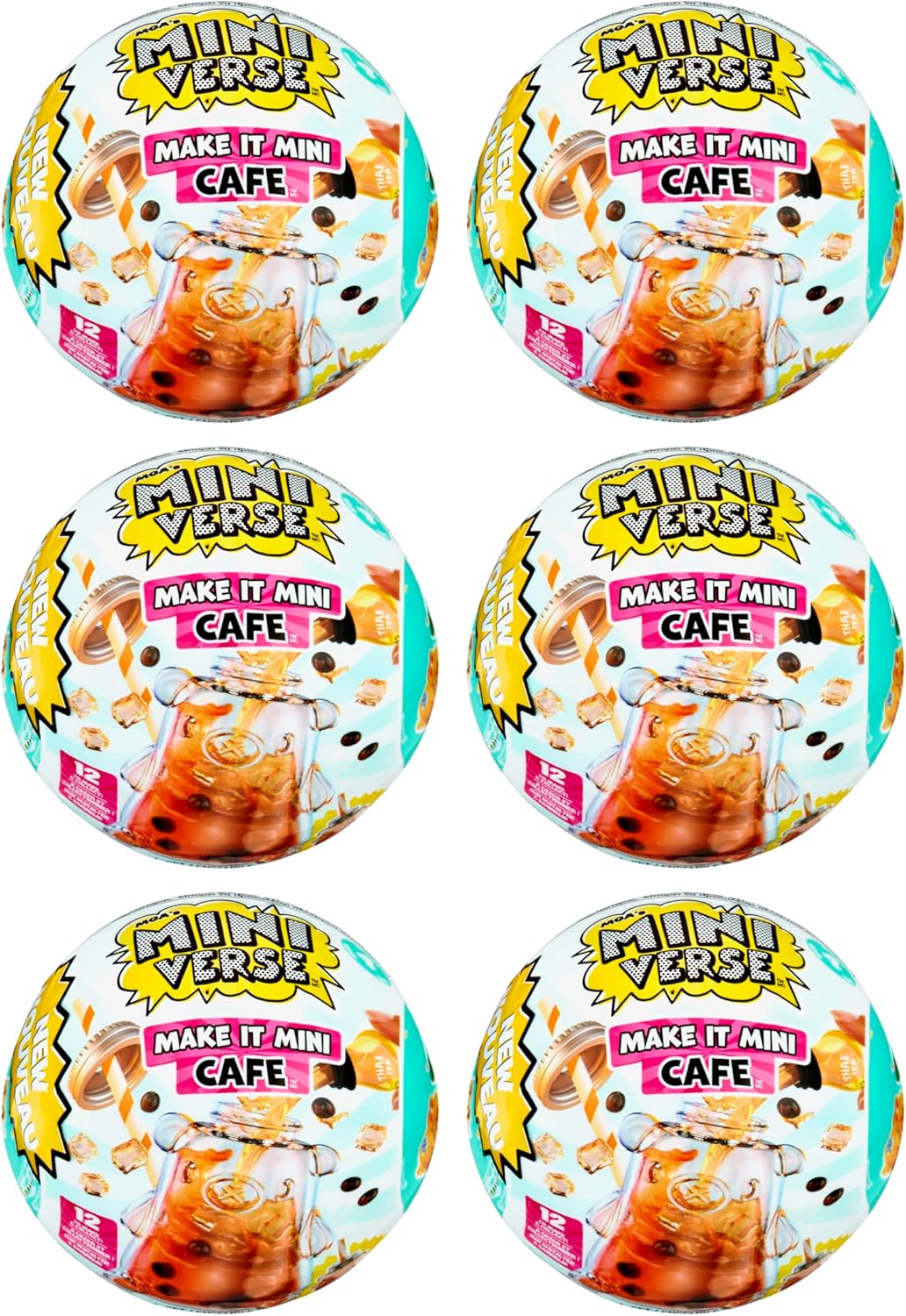 MGA's Miniverse Make It Mini Cafe Series 4 (6 Pack), Mini Collectibles - Mystery Blind Packaging, DIY, Resin Play, Replica Food, NOT Edible, Collectors, 8+