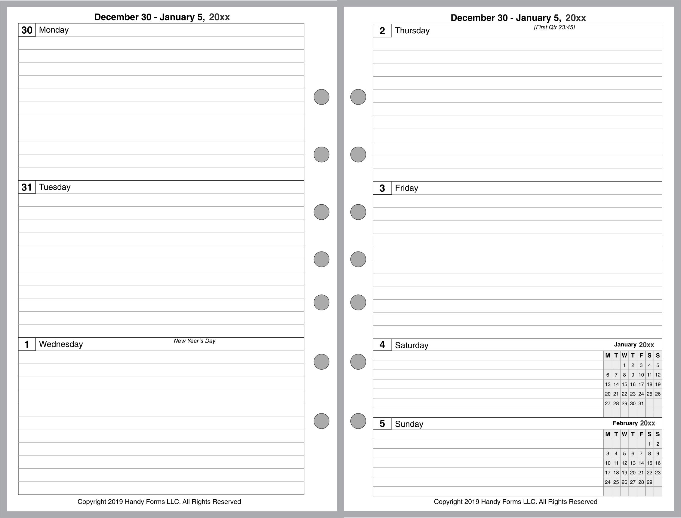 Buy 2022 Weekly Planner for 7Ring Notebooks by Franklin Planner, Day