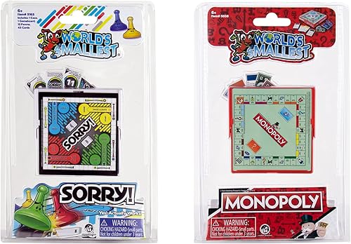 El juego de mesa más pequeño del mundo paquete de 2 Sorry and Monopoly El juego de mesa más pequeño del mundo paquete de 2 Sorry and Monopoly