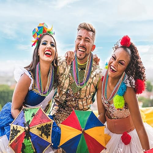 Miniatura 6 de 144 o 300 collares de cuentas de Mardi Gras en 12 colores, collares de Mardi Gras de 31.5 pulgadas y 0.276 in para decoración de festivales de Mardi