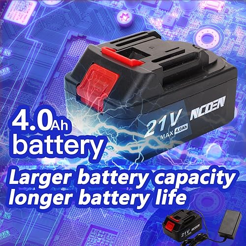 Miniatura 4 de NCOEN Llave de impacto sin escobillas portabrocas de 12 pulgada pistola de impacto de 600 Nm llave de impacto de potencia máxima de 442 pieslibras 1