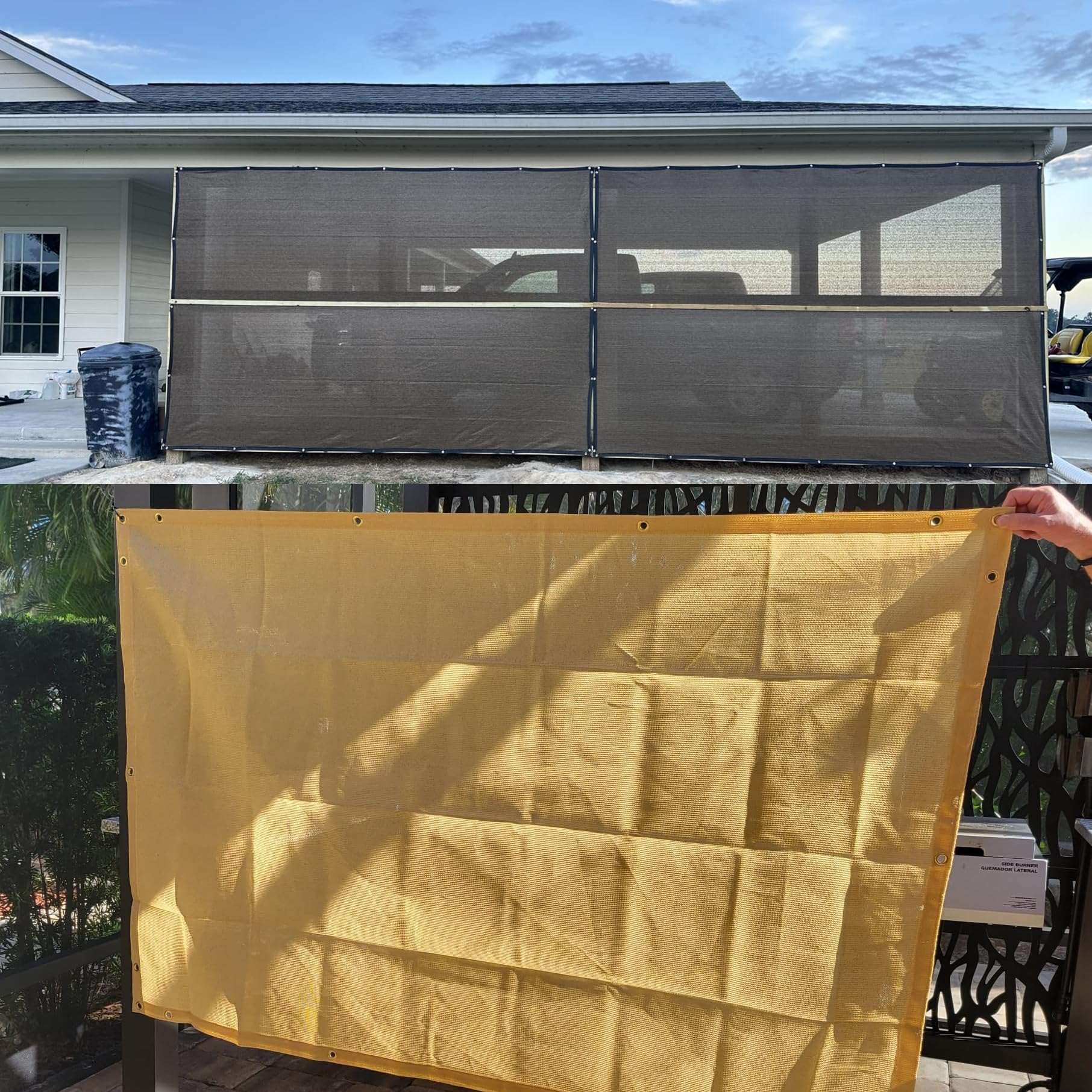Frangivisto Balcone per Protezione 190x300cm Frangivista e Telo frangivento Rete Ombreggiante per Balcone Protezione solare Anti-UV Resistente al Vento con Fascette/Corda per Terrazza Esterno Grigio