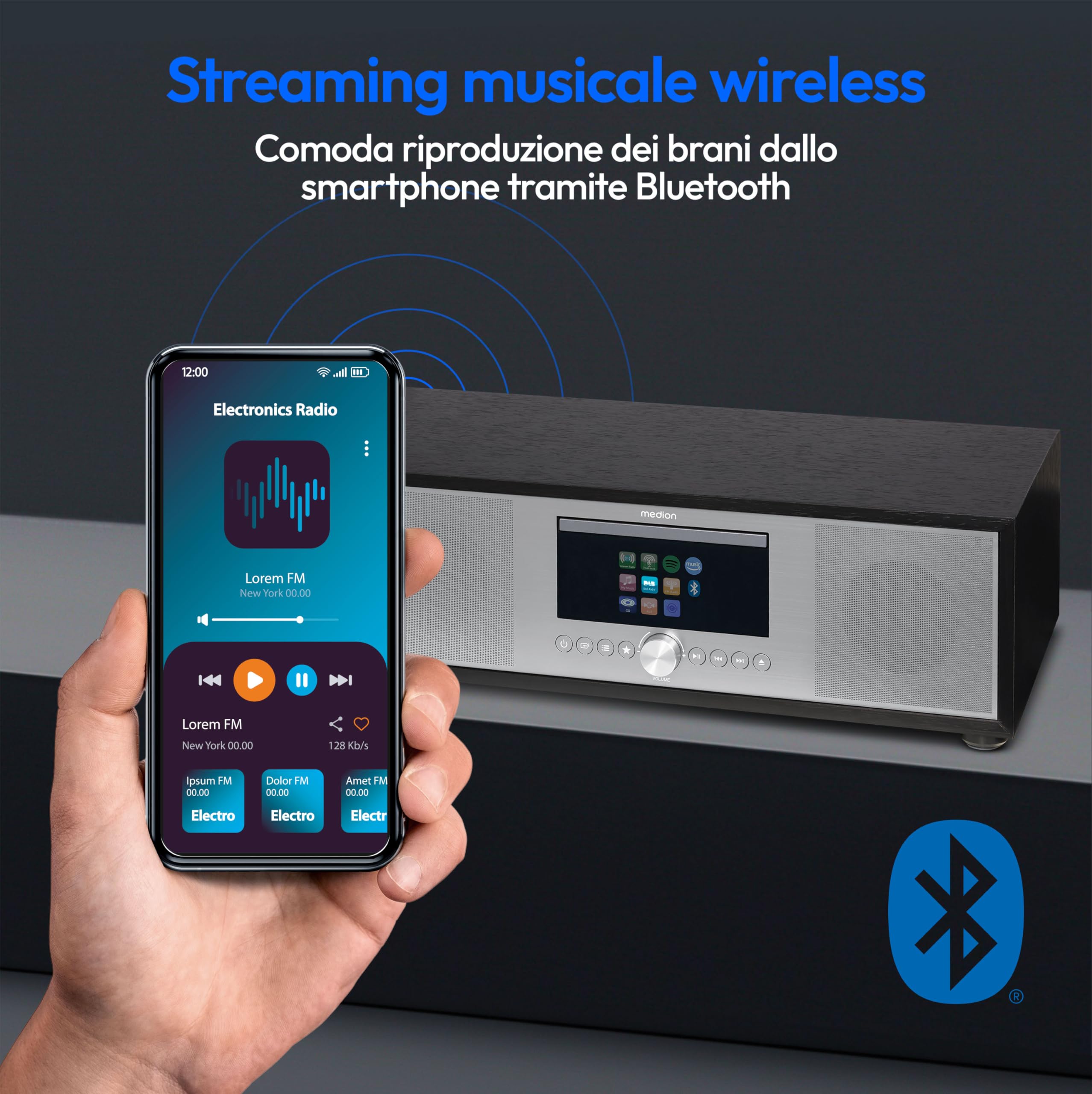 MEDION P66400 All-In-One Stereo System DAB+ CD MP3 Spotify Amazon Music FM USB AUX Subwoofer