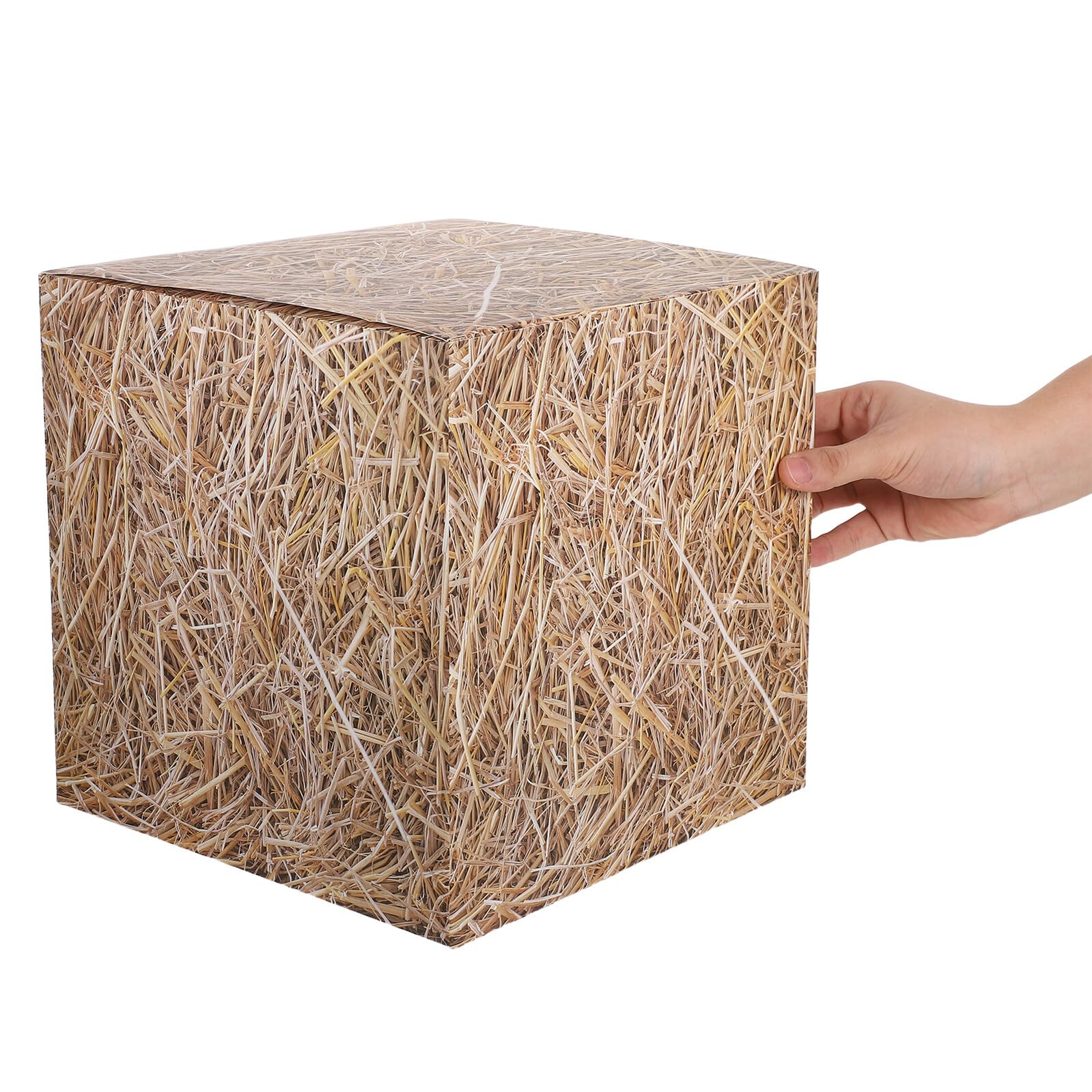 Scatole di Balle di Fieno Finto 28X28 CM Set da 4 Pezzi Decorazioni per Feste Country Western e Matrimonio Tema Fattoria Decorazioni di Paglia da Cowboy per Allestimenti Autunnali