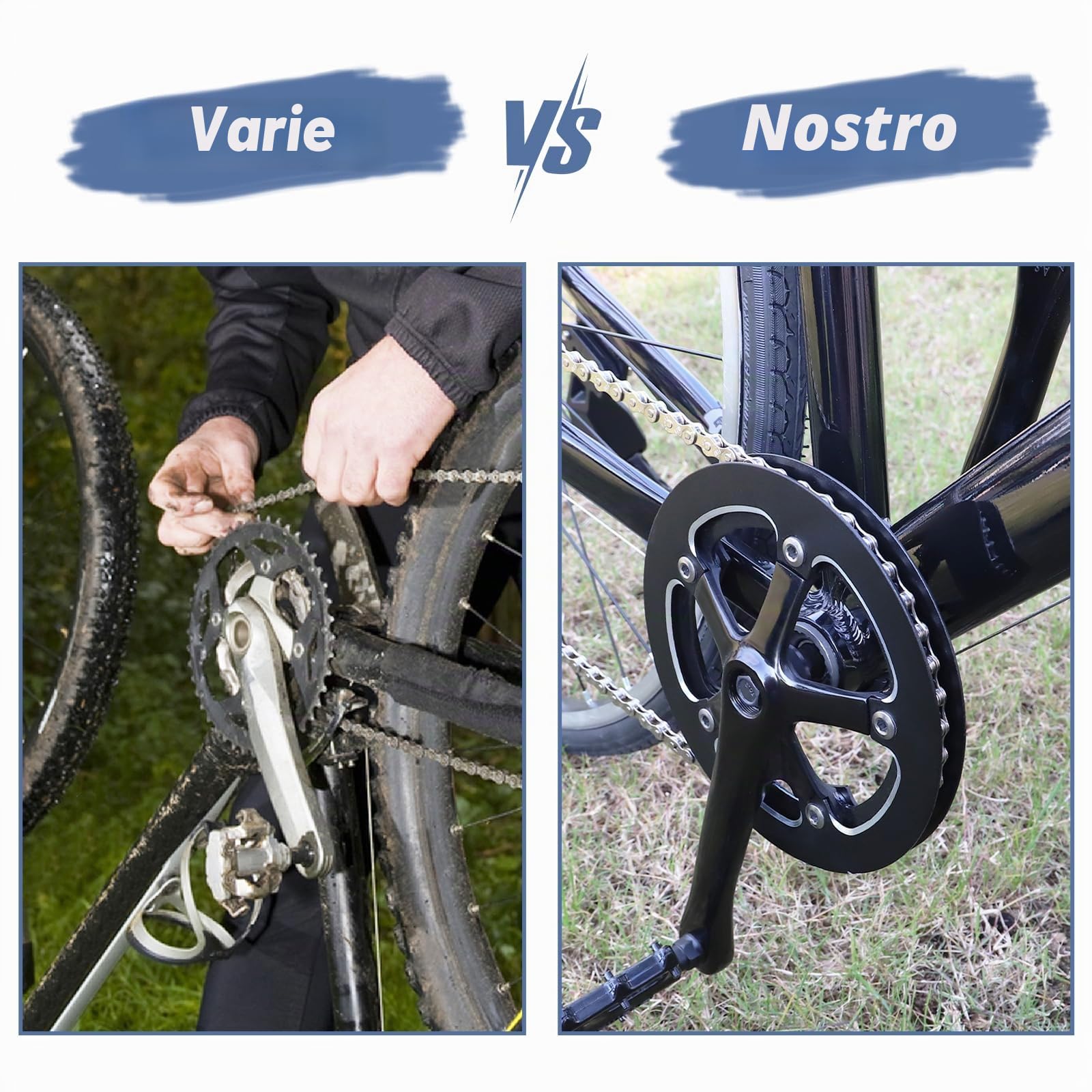 MEGHNA Guarnitura a manovella, doppia lama | 46T 48T 52T | filettatura CNC | per cassette 9/10/11/12 volte | acciaio al carbonio e alluminio | bici da strada, Gravel, Urban (42T)