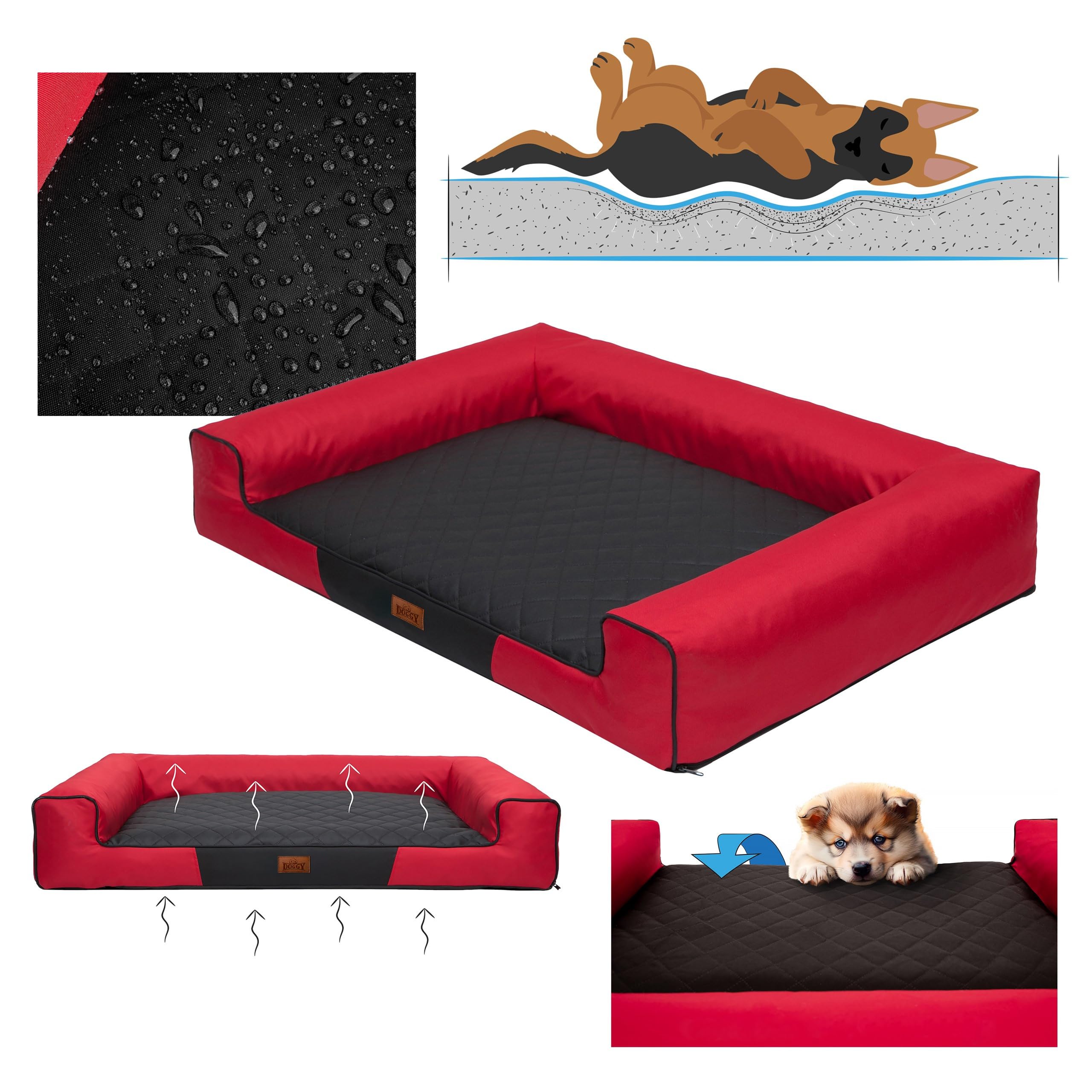 Cuccia per animali domestici, cuscino per cani, cuscino per cani, letto, divano, cuccia per cani, letto per cani, materasso per cani, materasso marrone con materasso marrone, L – 80 x 55 cm