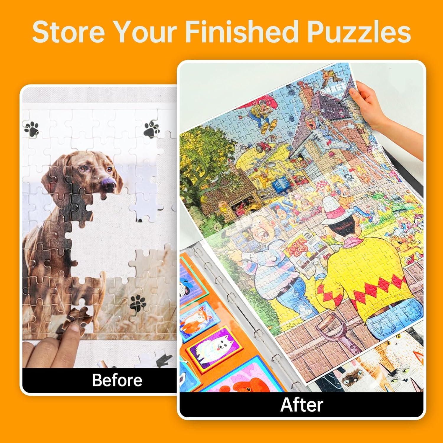 Puzzle Storage Folder for 1000 Pieces, Puzzle Organizer with 25 Pockets, Jigsaw Accessories