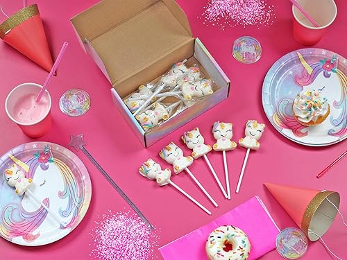 Miniatura 4 de Paletas de caramelo de unicornio  12 ventosas envueltas individualmente  Ideal para cumpleaños de unicornio  Recuerdos de fiesta de niñas  Buffet de
