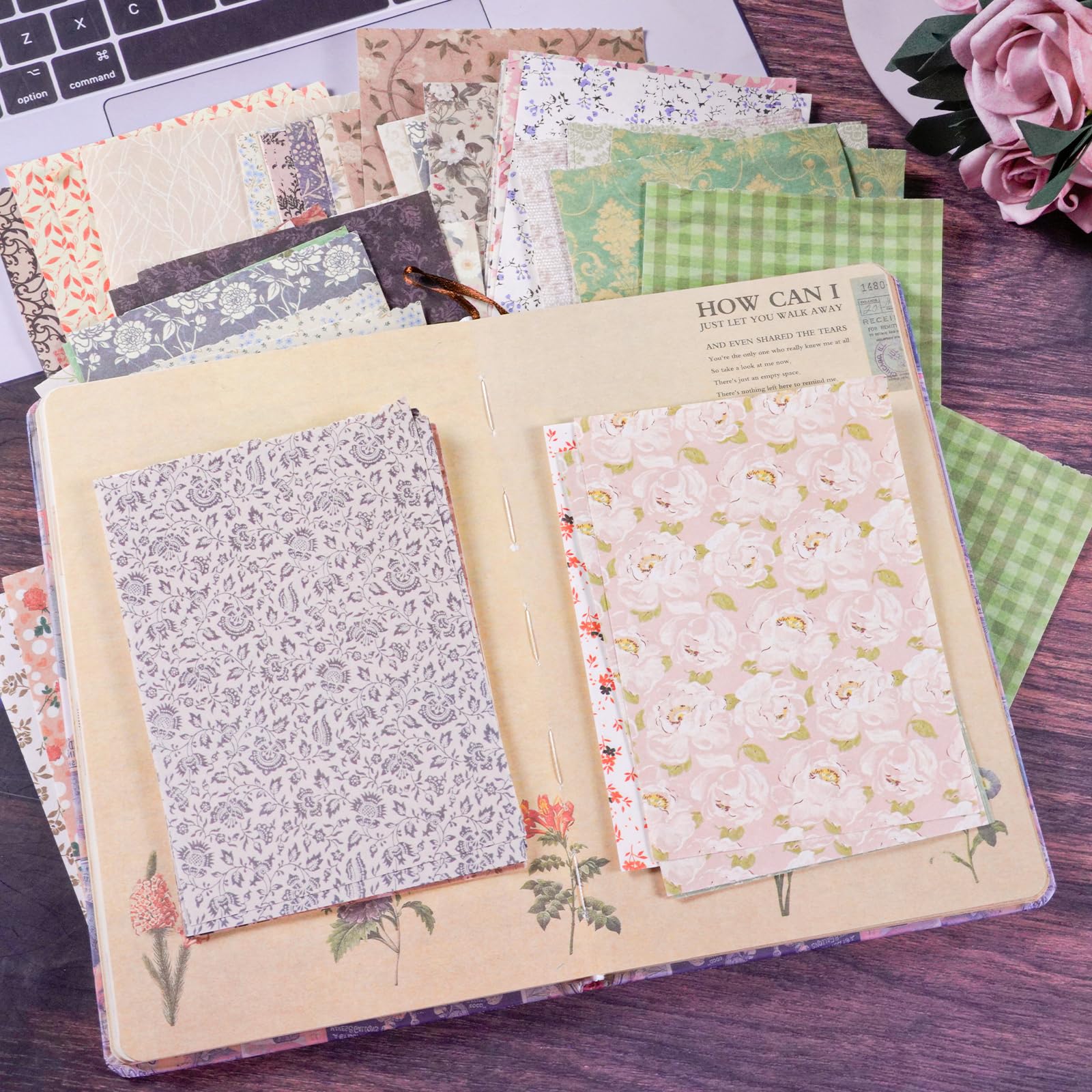 32 Blatt Blumengarten-Musterpapier – Doppelseitig, Vintage-Design, 15,2 X 15,2 Cm, Für Scrapbooking & DIY