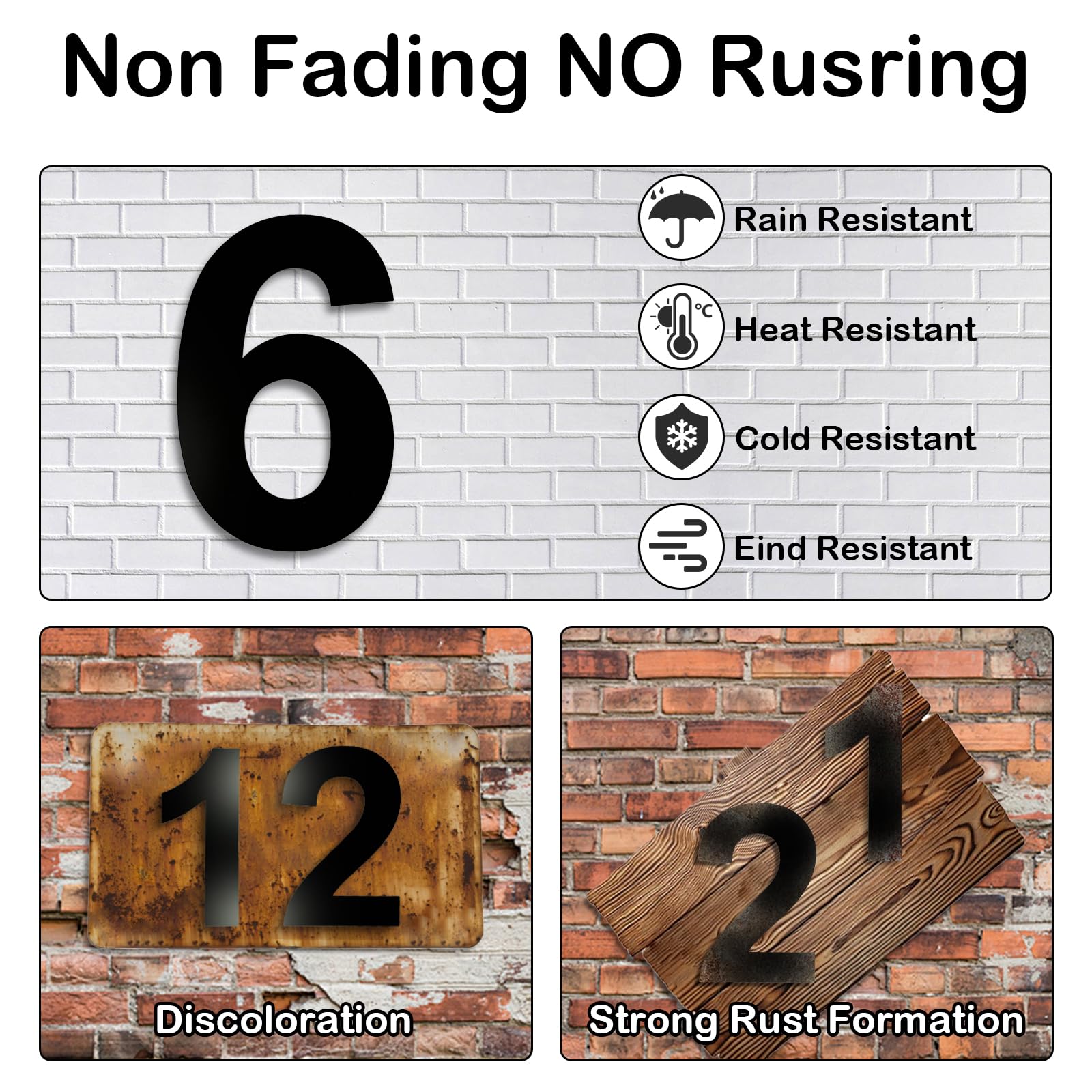 LUCKNIGHT House Numbers, Large Metal House Numbers, Floating Door Number, Made of Solid Stainless Steel, Flush Mount - Image 3