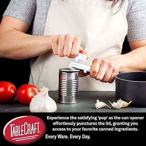 Miniatura 7 de TableCraft 10993 PerfectGrip - Abrelatas de mano, acero cromado, esfera giratoria grande, fácil agarre, apto para lavavajillas, agujero para colgar,