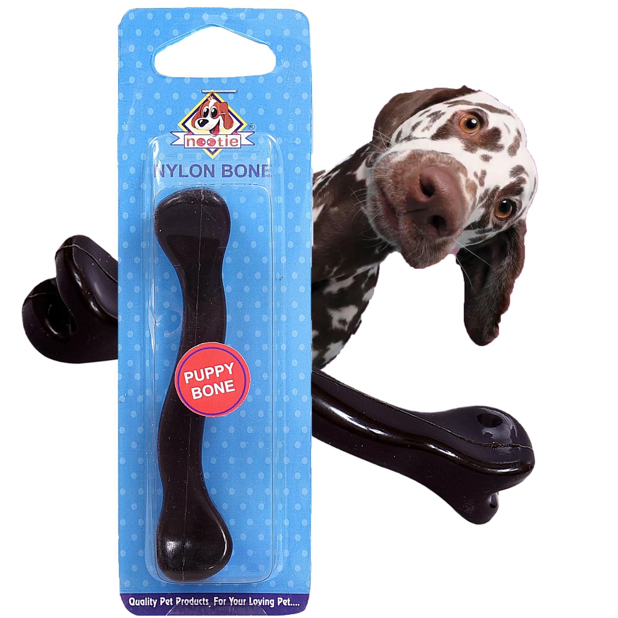 Nootie Puppy Nylon Hard Chew Bone Toys | Non-Toxic Rubber Chew Toys for Dogs, Pack of 1 (Puppy, Black) (B0CCLFYJCP) Amazon Price History, Amazon Price Tracker