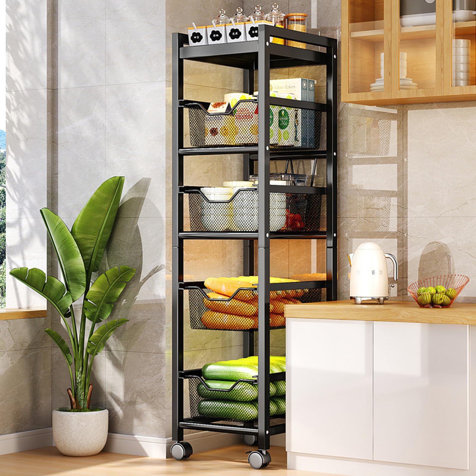 キャスター付きで移動も楽々 収納ワゴン 隙間収納 ラック 隙間収納 収納ワゴン キャスター付きで移動も楽々 ラック