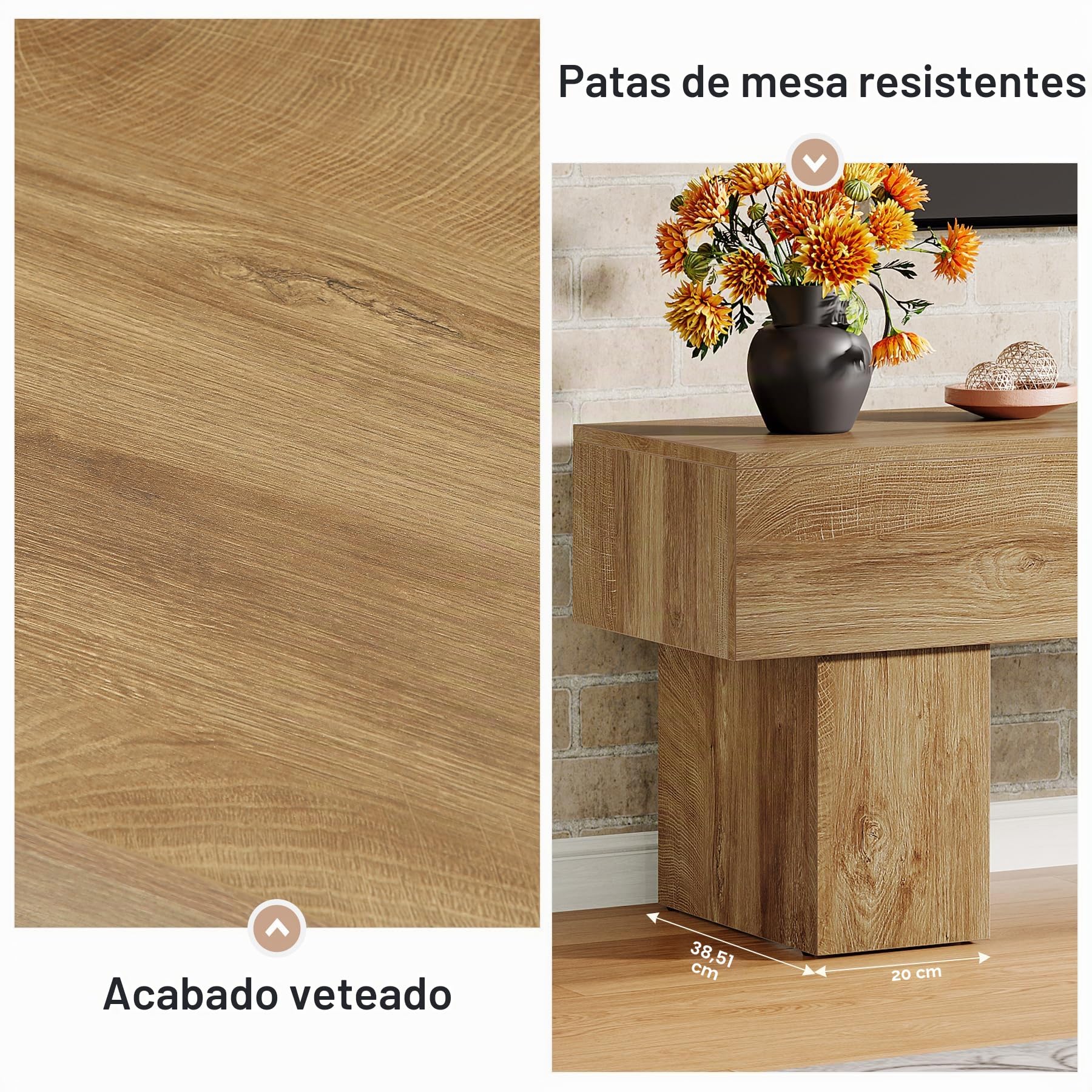 Tribesigns Mueble de TV de 160 cm, Centro de Entretenimiento rústico, Mesa de TV Baja para salón, Mesa Television Largos para televisores de 55/60/65 Pulgadas