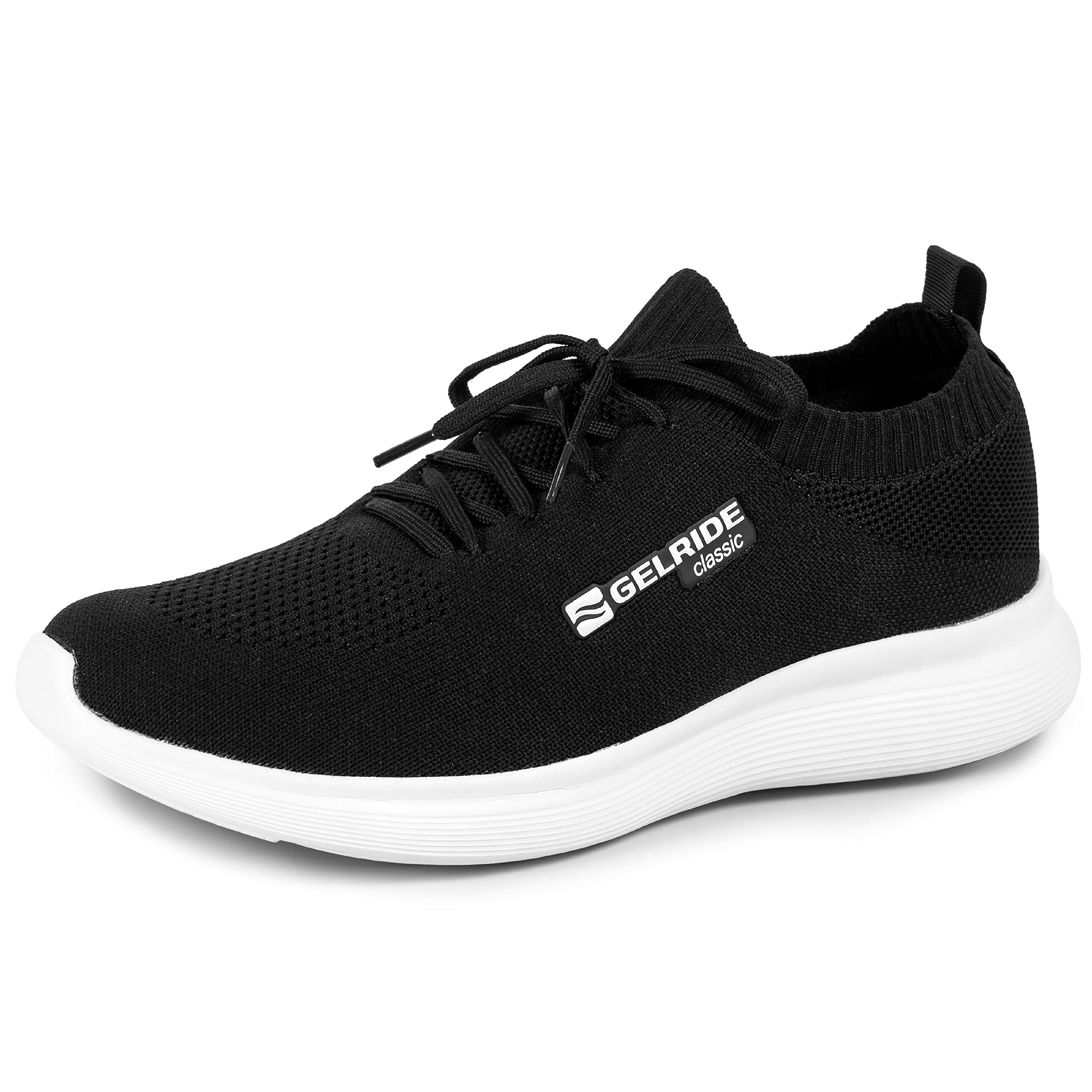GELRIDE Classic Gel Shoes for Walking, Running, Sports - Unisex | Soft Gel Insole | Knitted Nylon Upper | Made in India (Black, Size 6 UK) (B0B65R7491) Amazon Price History, Amazon Price Tracker