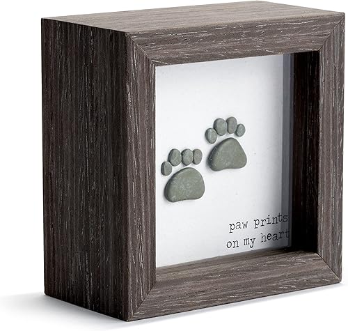 Miniatura 3 de DEMDACO Sharon Nowlan Paw Prints Heart Dark Woodgrain 4 x 4 Wood and Glass Shadow Box