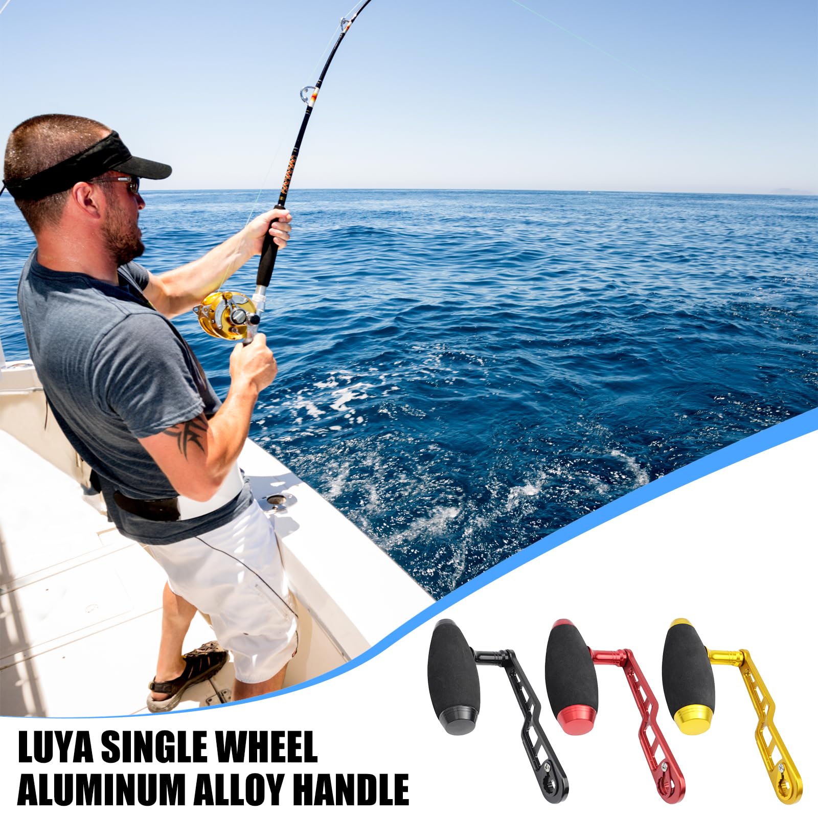 Mulinelli da baitcasting in Lega Alluminio Maniglia elettrica Mulinelli da Pesca Singoli Maniglia Accessorio da Pesca sostitutivo Ruota da traina Facile da Usare