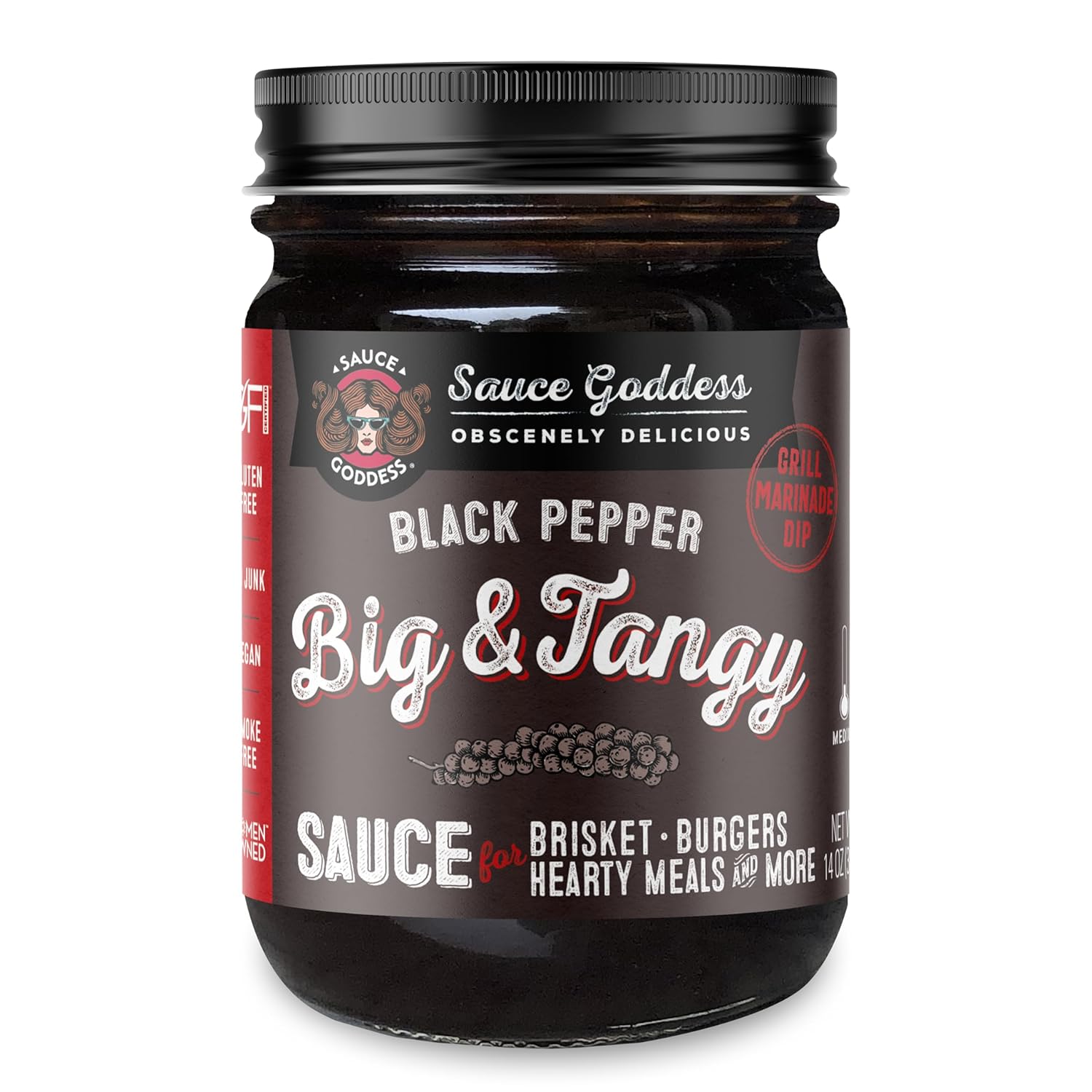 Sauce Goddess - 4 Sauce Sampler Gift Set - Sticky Sweet, Sweet & Spicy, Big & Tangy, Red Devil, Gluten-Free BBQ Sauces for Grilling - 4 Jars