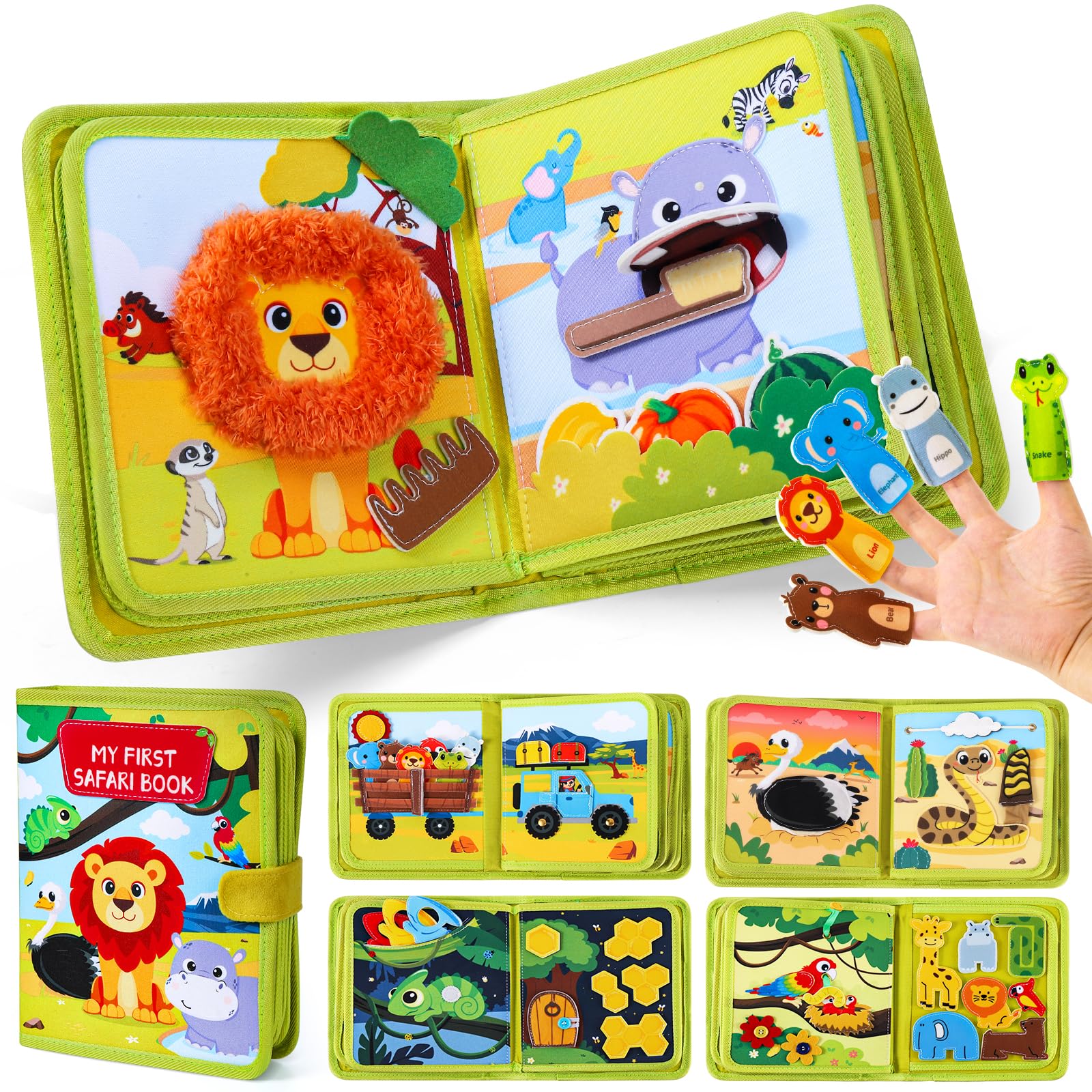 Gigilli Safari Busy Book - magnetic and felt playboards | Mubboo