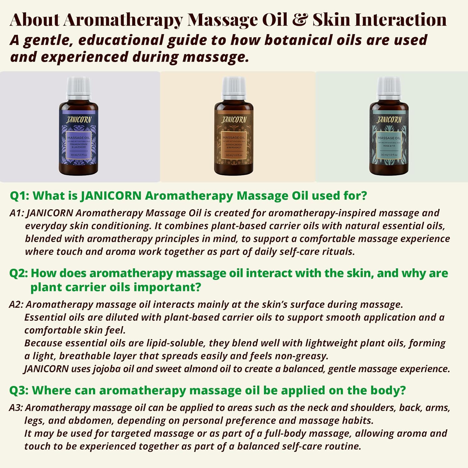 Forest Rose Aromatherapy Massage Oil – Essential Oil Blend with Jojoba & Sweet Almond Oils, Lightweight Texture for Skin & Body Massage, Clean Woody-Floral Aroma, 1 fl oz / 30 ml - Image 4