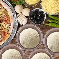 Vista 3 de Caja de prueba de masa para pizza - Juego de 12 contenedores de prueba de masa apilables con tapa para masa de tamaño familiar