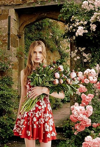 Miniatura 2 de AOFOTO Fondo de fondo de flores de jardín vintage de 5 x 7 pies, fondo de fotografía, castillo medieval, casa de ladrillo en mal estado, niña,