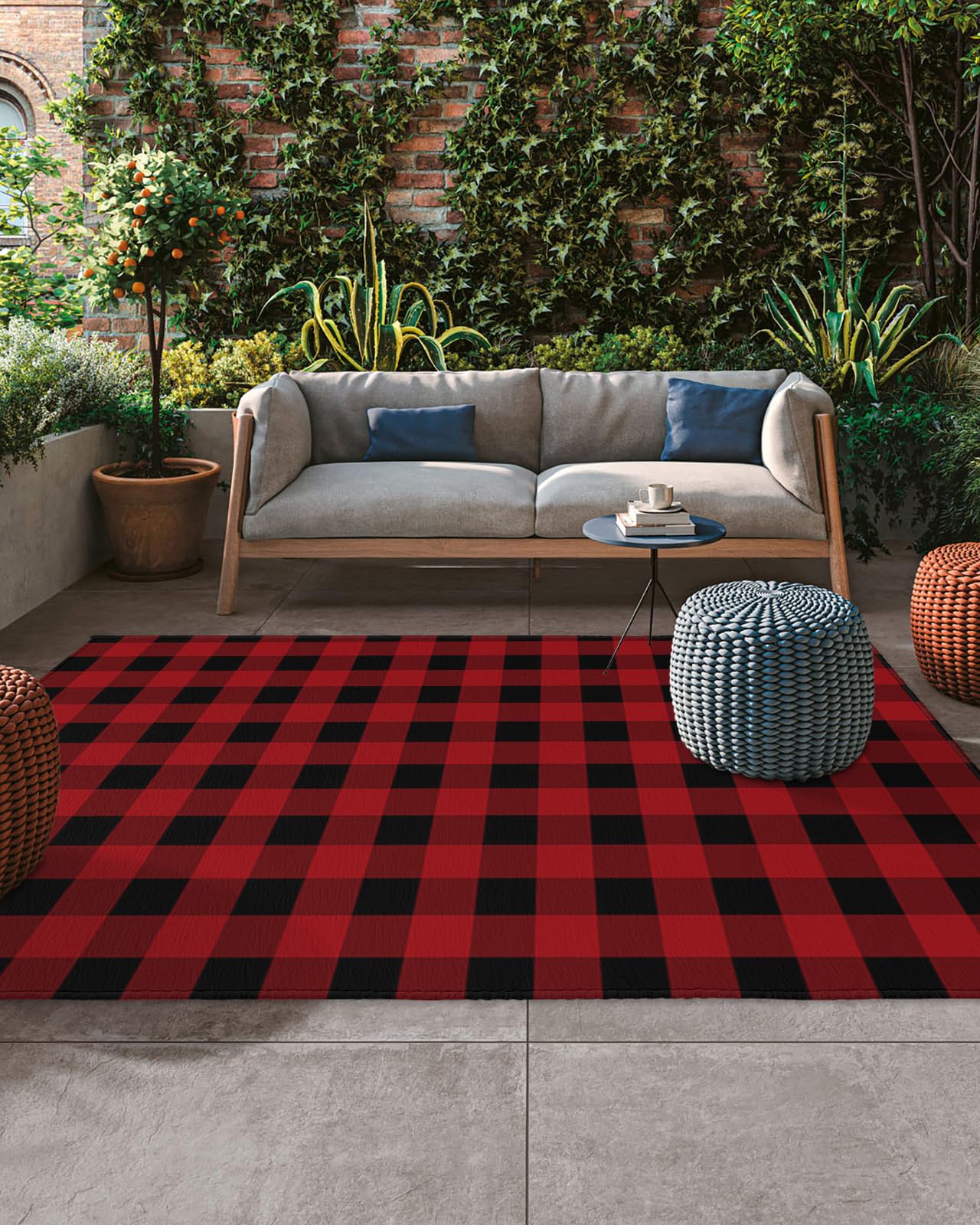 Amazon.com: 4x6ft Outdoor Rugs for Patio Classic Lumberjack