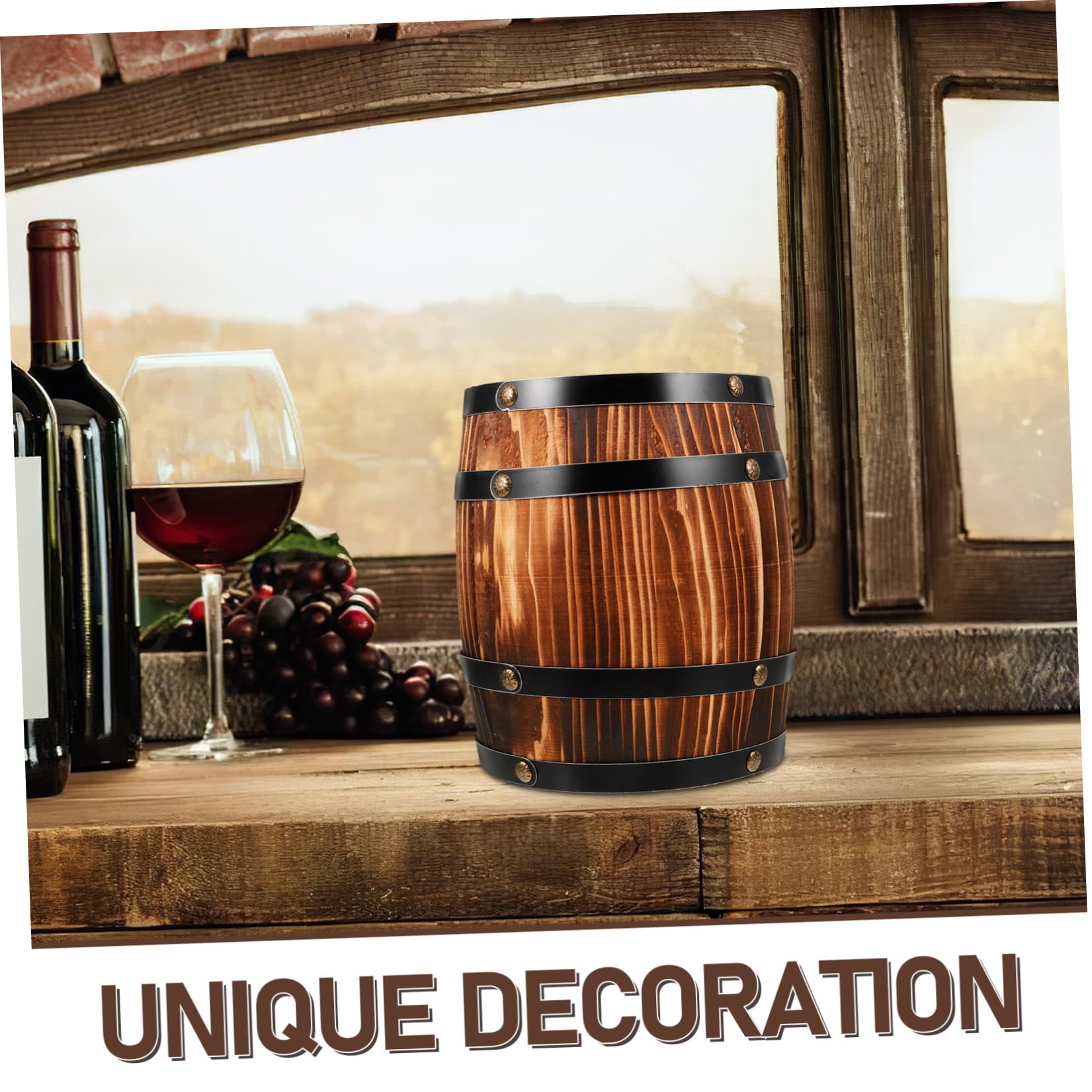 BESPORTBLE 2 Piezas Barril de Vino de Madera Artesanal 8x6 para Bar Retro