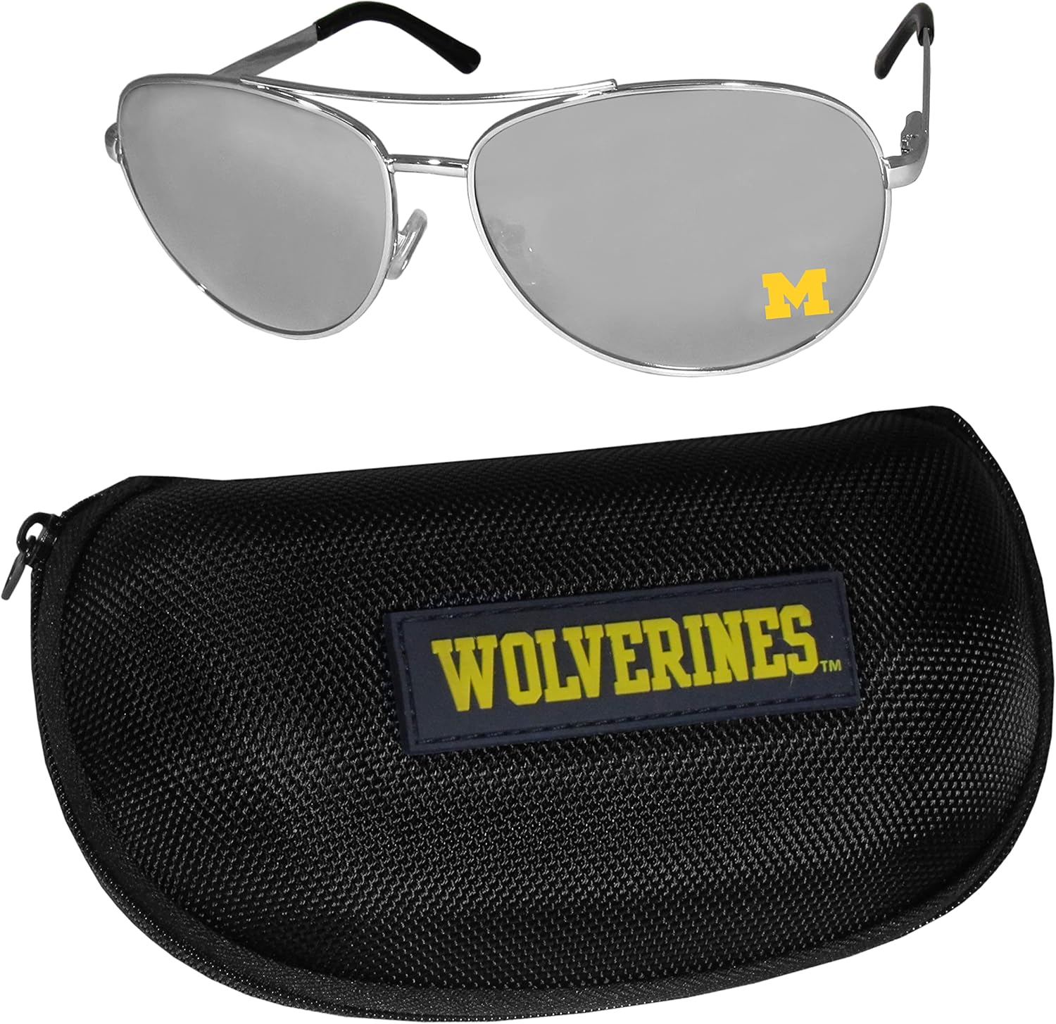 Siskiyou Sports NCAA unisex-adult Aviator Sunglasses and Zippered Carrying Case